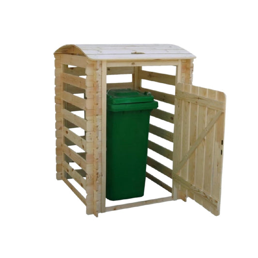 ゴミ箱収納用木製キャビネット - 屋外使用に適した - 杉材製 - 80 x 80 x 100